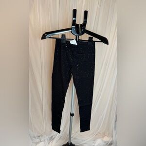 Thereabouts Girls Glitter Leggings Black Size M 10/12 JCPenney NWT